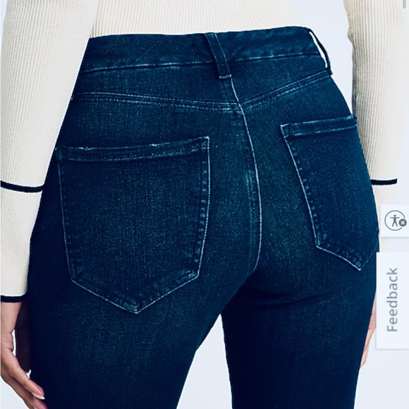 Express 70's Flare Midrise Flexx Hyper Stretch with Raw Hem in Dark Wash Small L - Picture 5 of 10